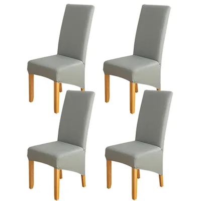Immagine prodotto di confezione da 4 coprisedia sedie universali elasticizzate coprisedia sala da pranzo coprisedia per matrimonio casa festa, grigio chiaro