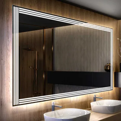 Produktbild von Artforma Badspiegel 90x90 cm - mit LED Beleuchtung - LED Farbe Kaltweiß 7000K - Individuell Nach Maß - Beleuchtet Wandspiegel Lichtspiegel Badezimmerspiegel | Lichtschalter: Touch Schalter |LED133