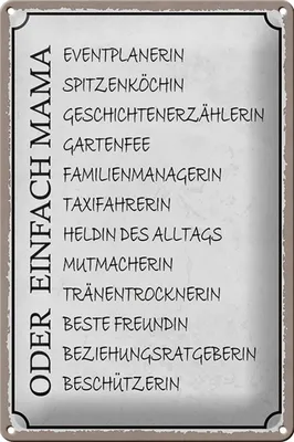 Produktbild von Blechschild Spruch 20x30cm Mama Familienmanagerin Freundin
