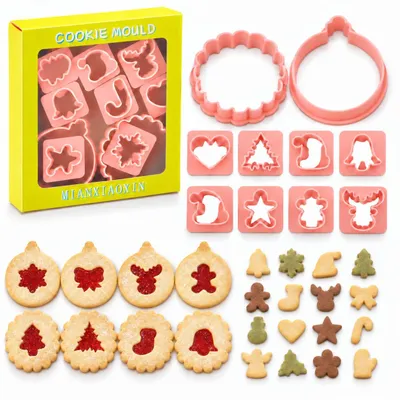 Weihnachts-Ausstecher-Set 10-tlg. Kunststoff, Linzer Plätzchen