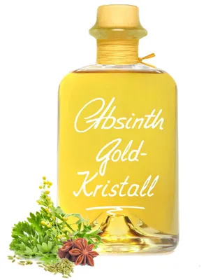 Produktbild von Absinth Gold Kristall 0,5L ohne Farbstoff mit maximal erlaubtem Thujongehalt 35mg/L 55%Vol