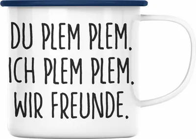 Produktbild von Trendation - Beste Freunde Emaille Tasse Geschenk Beste Freundin Freund Emaille Emaille Tasse Geschenkidee Allerbeste BFF Freundin Spruch Geburtstag Freundinnen (Blau)