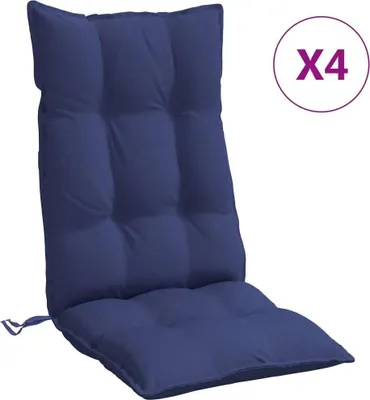 Produktbild von vidaXL Hochlehner-Auflagen 4 Stk. Marineblau Oxford-Gewebe