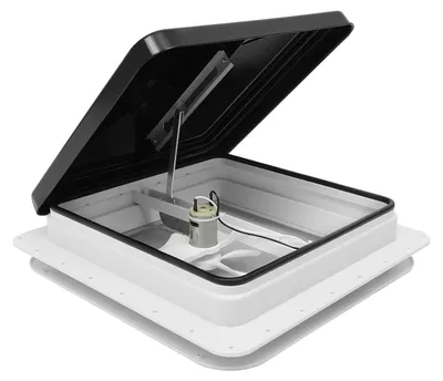 Obrázek produktu pro Střešní okno pro obytný vůz/karavan - střešní otvor - 42x42 cm - pro otvor o rozměrech 35x35 cm - síťka proti hmyzu - bílý plast