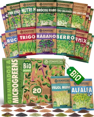 Imagen del producto de ZenGreens® Semillas Eco para Germinar Set 20 Variedades – Brotes y Microgreens