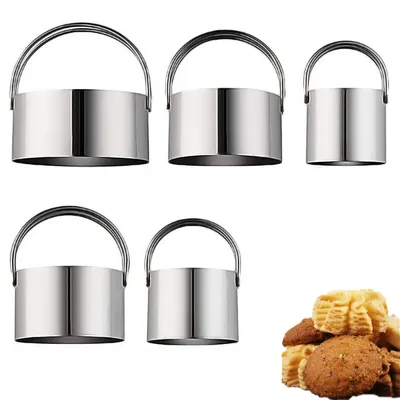 5 runde Ausstechformen aus Edelstahl, 4–8 cm, für Kekse & Gebäck