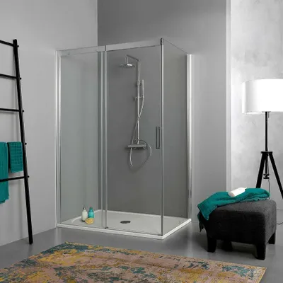 Produktbild von 70x120 cm Duschkabine aus 6 mm transparentem Sicherheitsglas, teilgerahmt | Dream