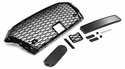 Kühlergrill Sportgrill Waben Schwarz Kennzeichen Halter für Audi A3 8V ab 2016 – Produktansicht