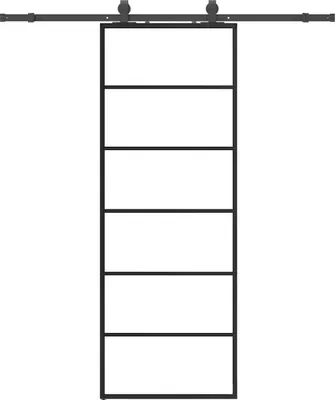 Image de vidaXL Porte coulissante avec ferrure noire 76x205 cm verre ESG