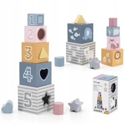 Obrázek produktu pro Viga PolarB Piramidka Vzdělávací puzzle. Sorter Kostky Klocki