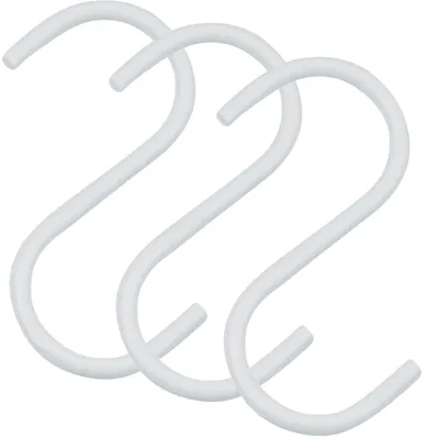Produktbild von SOTECH S-Haken Weiß Satin pulverbeschichtet – für Rundstäbe bis Ø 30 mm (3er Set)