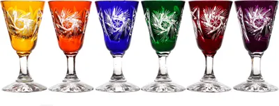 Produktbild von 6er-Set Likörglas Schleuderstern bunt 25 ml