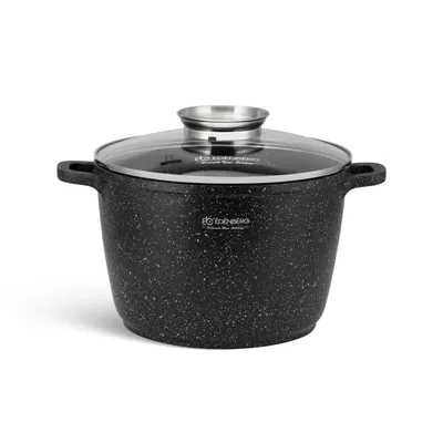 Immagine prodotto di Edenberg EB-8131 - Casseruola rivestita in marmo con coperchio in vetro, 24 cm e 6,2 L