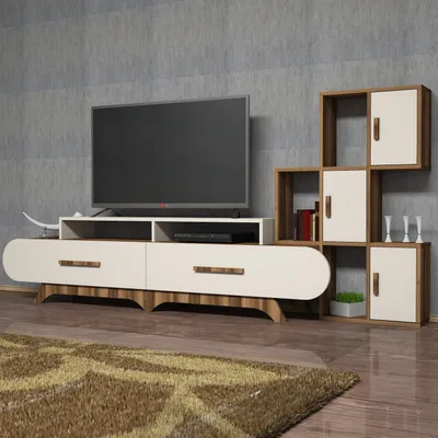 Obrázek produktu pro Skye Decor, Flora S - ořech, krémová, TV-Einheit, Nussbaum, 100 % MELAMINBESCHICHICHTETETETETETE SPANPLATTEN, 205 x 36,8 x 50 cm