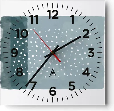 Produktbild von Wanduhr - Quadrat - Glasuhr - Aquarell Modern Blau - 40x40cm - Schleichendes Uhrwerk - Lautlos - zum Aufhängen bereit - Dekoration Modern - Wanddekoration aus Glas - C4AC40x40-4550