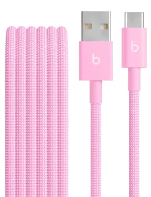 Image de Câble tressé Beats, connecteur USB-A vers USB-C, pour une charge rapide, durable et résistant aux nœuds