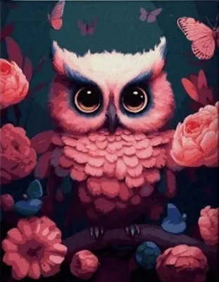 Produktbild von Diamentmozai̇k 30X40 Cm, Selbstklebend, Diamantmalerei, Rosa Eule