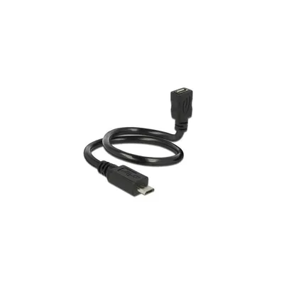 Imagen del producto de Delock OTG ShapeCable: Cable de extensión USB, conector Micro-USB Tipo B (hembra) a Micro-USB Tipo B (macho), USB 2.0 OTG, 35 cm, color negro