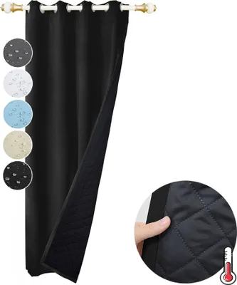 Produktbild von 132x203cm Blackout Thermal Door Curtain Eyelets Vodotěsné větruodolné zimní odolné proti chladu tepelně izolované dveřní opony