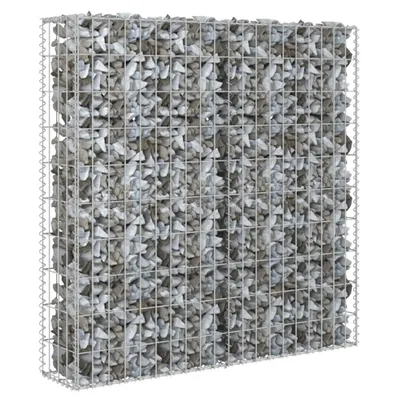 Obrázok produktu pre Gabiónová stena s krytmi, pozinkovaná oceľ 80x20x100 cm