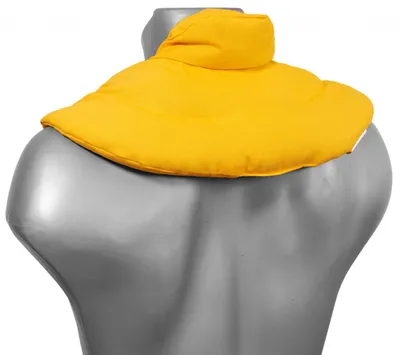 Produktbild von Nackenhörnchen mit Stehkragen mango - Johanniskernkissen - Nackenkissen Wärmekissen - Ein sehr wohliger Nackenwärmer