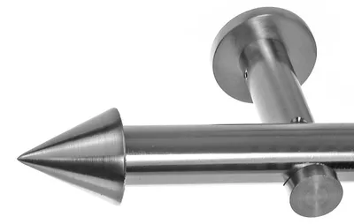 Produktbild von Gardinenstange mit Wandhalterung I Metall Edelstahl Look 1-läufig I Ø20mm I H31