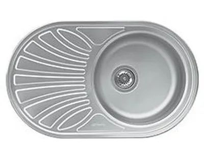 Immagine prodotto di Lavello ovale incasso 1 vasca e gocciolatoio sinistro 78x48 Smeg LMEL77S inox