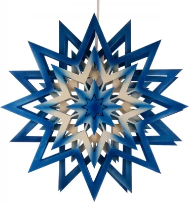 Produktbild von Weihnachtsstern blau-natur mit elektrischer Beleuchtung BxHxT 28x28x7cm NEU