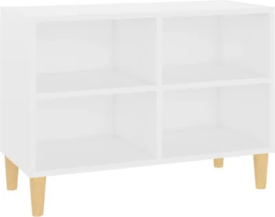 Obrázek produktu pro vidaXL TV skříňka s masivními dřevěnými nohami bílá 69,5x30x50 cm