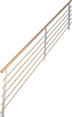 Produktbild von Treppengeländer Modell Lindos 1/4 Gewendelt Eiche-Designgeländer Holzrundstäbe-Rechts