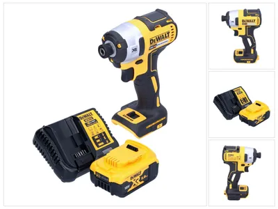 Zdjęcie produktu dla Akumulatorowy klucz udarowy DeWalt DCF 887 P1 18 V 205 Nm 1/4" bezszczotkowy + 1x akumulator 5,0 Ah + ładowarka