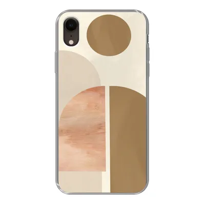 Produktbild von MuchoWow® Handyhülle Schutzhülle Hülle für iPhone XR Rosa - Braun - Design Silikon Softcase Handy Hülle - Schutzdeckel