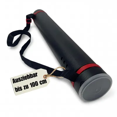 Produktbild von BigDean Posterrolle A0 Schwarz 60-100 cm verstellbar Flipchart Köcher | Zeichenrolle - Zeichenrollenköcher - Plakatrolle