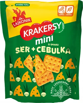 Zdjęcie produktu dla Lajkonik Mini Krakersy Ser-Cebula 100 g