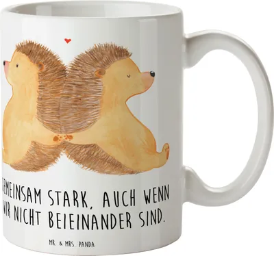 Produktbild von Mr. & Mrs. Panda Tasse Trennung von den Eltern - Weiß - Geschenk, Henkelpott, Becher, Zuversicht, positive Energie, schwierige Zeiten, Kaffeepott, räumliche, Vertrauem