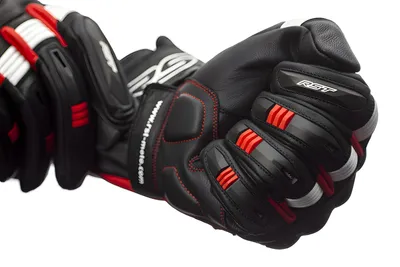 Image de Gants RST Pilot CE en cuir noir/rouge/blanc taille L