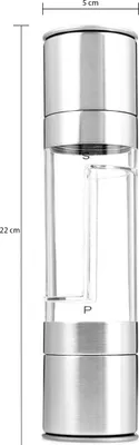 Produktbild von Krumble Salz- und Pfeffermühle 2-in-1 - Salzmühle - Pfeffermühle - Gewürzmühle - Stahl