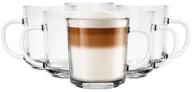 Obrázek produktu pro Sada 6 sklenic na Latte Macchiato, objem 250 ml, vhodné pro kávu, čaj, svařené víno