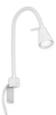 Produktbild von LED Leselampe mit Schalter, schwenkbar, eckig, GU10, 400lm, warmweißes Licht, Wandleuchte, Wandlampe, Bettlampe, Lampe Bett, Leselicht, 40,3 cm, Weiß