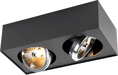 Produktbild von QAZQA - Modern Design-Spot I Spotlight I Deckenspot I Deckenstrahler I Strahler I Lampe I Leuchte schwarz quadratisch 2-flammig-flammig - Kaya I Wohnzimmer I Schlafzimmer - Aluminium Rechteckig - LED