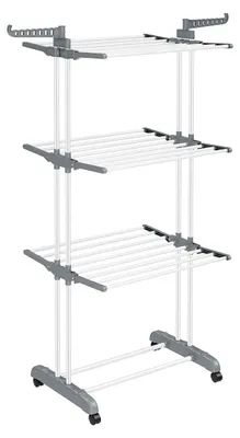 Obrázok produktu pre Biela sušiak na prádlo z ocele a plastu – skladací – 64 x 126 x 172 cm