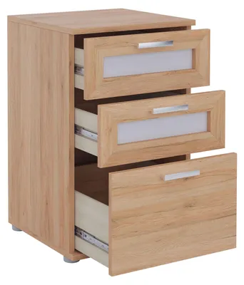 Produktbild von Nachttisch für Boxspringbetten Nachtschrank Nachtkommode MARIKE in San Remo, mit 3 Schubladen