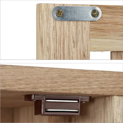 Produktbild von Relaxdays Wandschrank, Walnuss, 2 Fächer, Magnetverschluss, Hängeschrank Badezimmer, Küche, HBT: 42 x 42 x 18 cm, natur