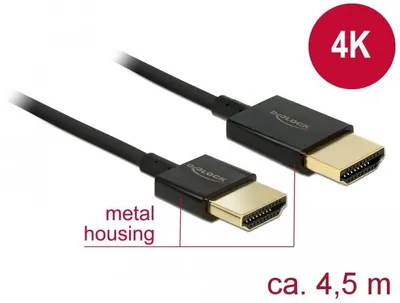 Productafbeelding van Delock 84775 DELOCK HDMI Kabel Ethernet A -> A St/St 4.50m 3D 4K slim