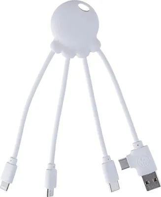 Obrázek produktu pro XOOPAR, USB A/microUSB/USB C/Lightning nabíjecí kabel 2,1 A 15 cm, univerzální, bílý