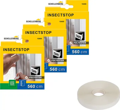 Produktbild von Schellenberg 3er Pack 10400 Befestigungsband für Fliegengitter aus Polyester, semi-transparent, Bandlänge 5,6 m