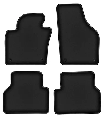 Image de Tapis de sol en moquette pour Volkswagen Tiguan I 2007-2015 (monospace) – jeu 4 pièces, noirs, sur mesure – Wielganizator DURBAN