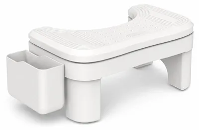 Produktbild von Toilettenhocker Verstellbar, Fußhocker WC, Toiletten-Fußstütze mit Neigung, Rutschfest, Kunststoff, Duschhilfe mit Ablage