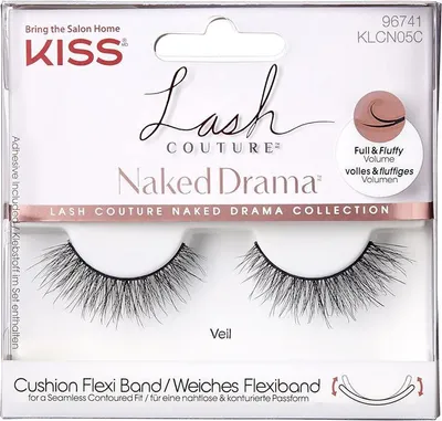 Produktbild von KISS Naked Drama Veil Strip Falsche Wimpern, 3D Nerzeffekt, 1g Kleber