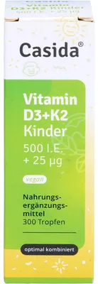 Produktbild von Casida Vitamin D3 + K2 Kinder vegan Tropfen, 10 ml Lösung